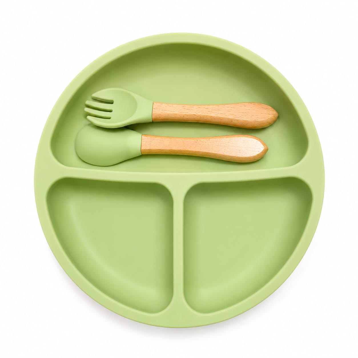 WhatsApp Image 2026-07-07 at 8.39.58 AM Food Grade Silicone Dining Plate - Green - Image 1