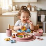 BPA Free Baby Silicone Feeding Set 8pcs – Light Pink - Image 4