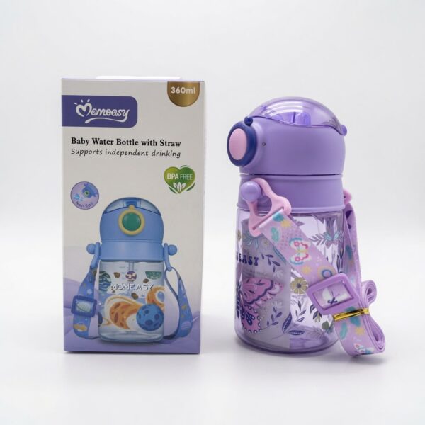 Momeasy Baby Water Bottle With Straw 360ml - Purple