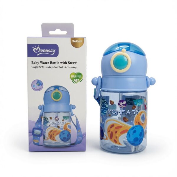 Momeasy Baby Water Bottle With Straw 360ml - Blue