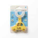 Taxi U-Shaped Soft Silicone Baby Toothbrush – Yellow - Image 2