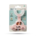 Taxi U-Shaped Soft Silicone Baby Toothbrush – Pink - Image 2