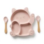 Silicone Weaning Plate Set for Babies - Brown