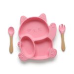 Silicone Weaning Plate Set for Babies - Pink