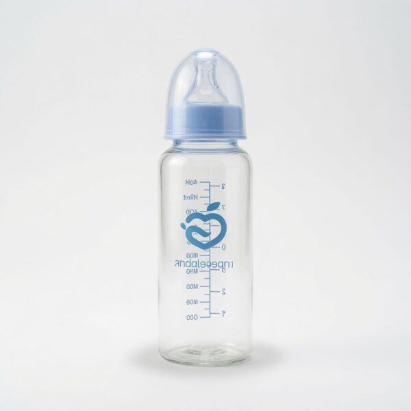 Applebear Glass Feeding Bottle 200ml - Blue