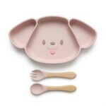 Silicone Weaning Plate Set for Babies - Brown