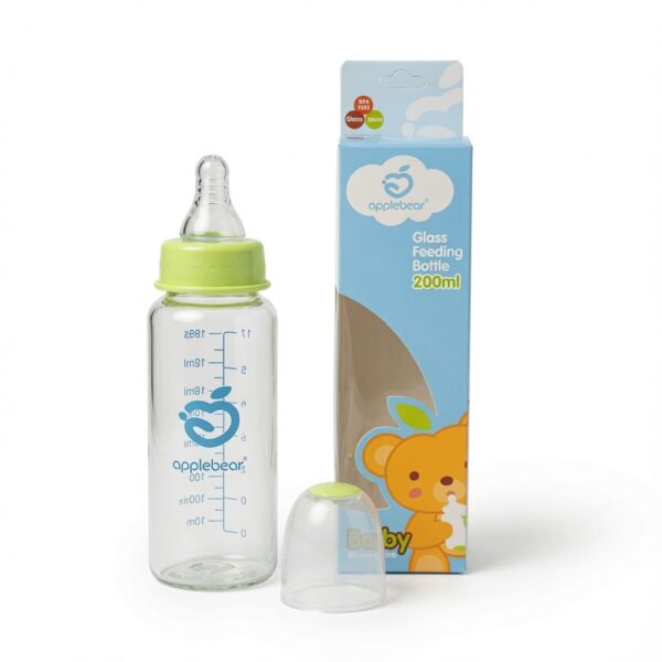 Applebear Glass Feeding Bottle 200ml - Green