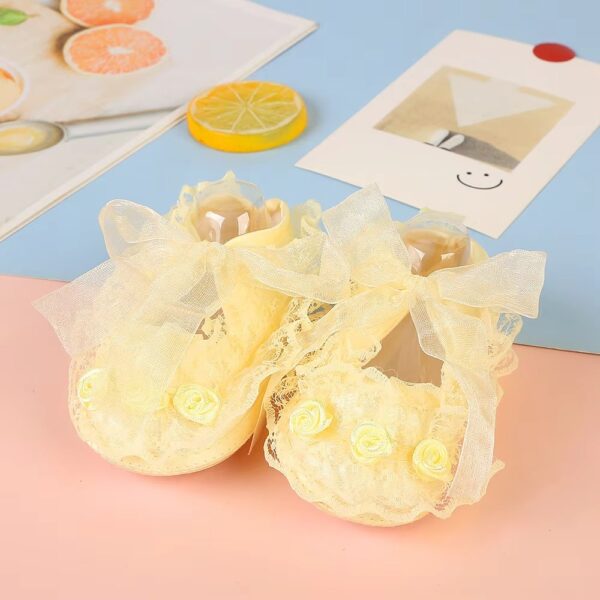 Baby Flower Shoes For Girls - Yellow