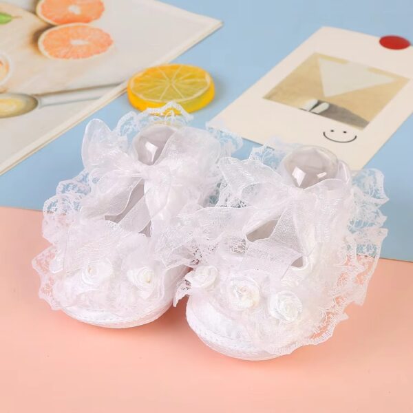 Baby Flower Shoes For Girls - White
