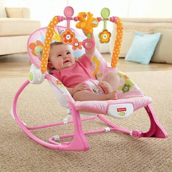 Tiibaby Musical Rocking Chair With Toy Bar & Vibration - Pink
