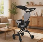 Multi-Function Lightweight Magic Stroller with Hood - Easy Foldable Travel-Friendly (China) - Black - Image 8