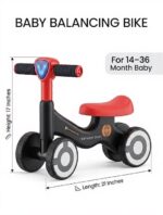 Kids 4 Wheel Balance Bike - Red - Image 6