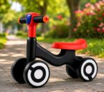 Kids 4 Wheel Balance Bike - Red - Image 3