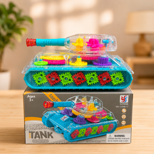 Transparent Gear Military Tank Toy