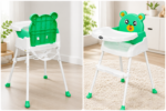 Baobaohao Foldable Adjustable Height Baby Dining Chair - Green - Image 3