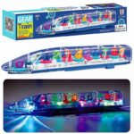 Transparent Gear Train Toy with Rotating Gears, Music & LED Lights - Image 5