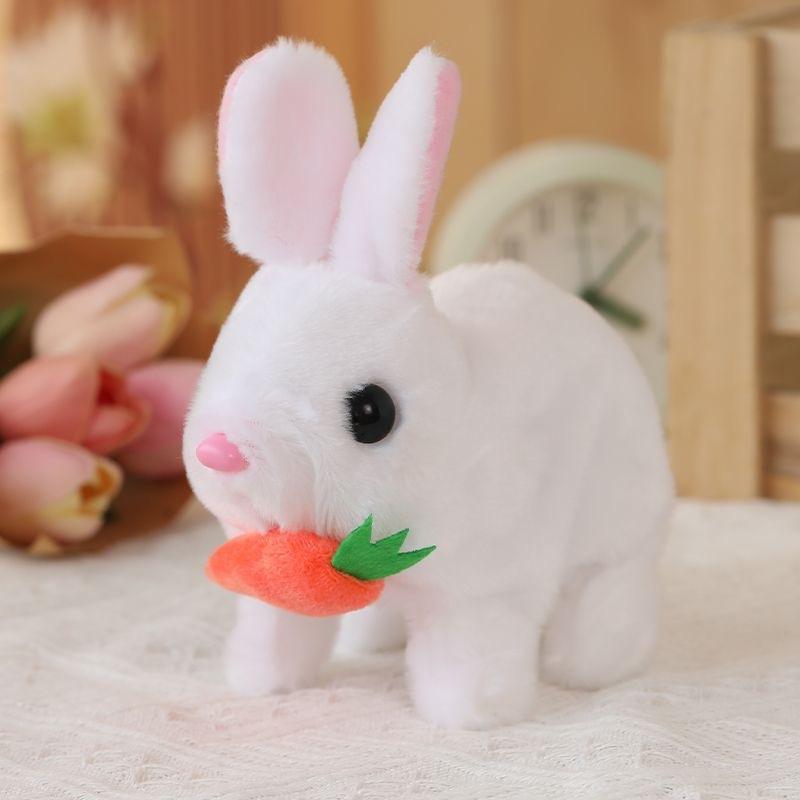 Hff94abf3b70f41fcaeb63ce0e3402a69e Cute Interactive Walking Rabbit Toy - White - Image 1