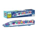 Transparent Gear Train Toy with Rotating Gears, Music & LED Lights