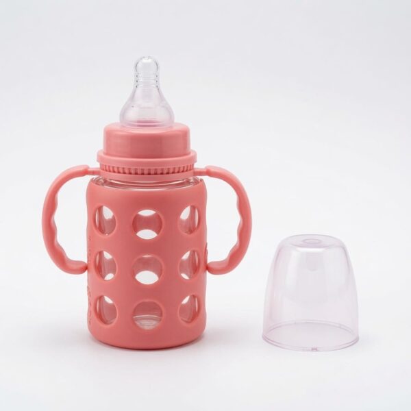 Minitree Glass Feeding Bottle 120ml – Red