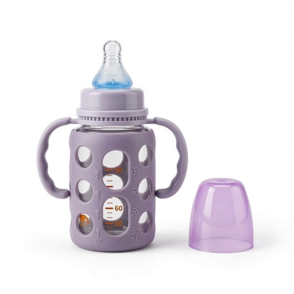 Minitree Glass Feeding Bottle 120ml – Purple
