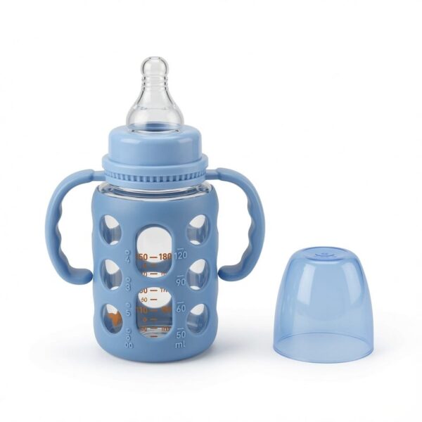 Minitree Glass Feeding Bottle 120ml – Blue