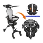 Multi-Function Lightweight Magic Stroller with Hood - Easy Foldable Travel-Friendly (China) - Black - Image 7