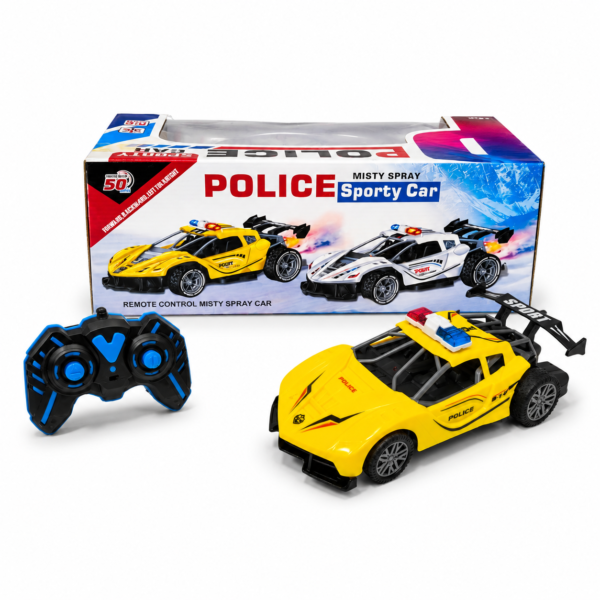 Remote Control Police Mist Spray Sports Car - Yellow