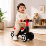 Kids 4 Wheel Balance Bike - Red - Image 4