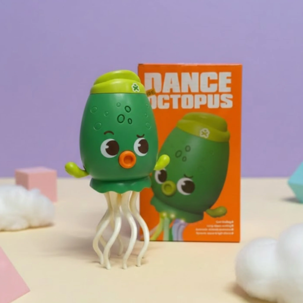 Rechargeable Dancing Octopus Toy With Music & LED Lights - Green
