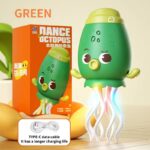 Rechargeable Dancing Octopus Toy With Music & LED Lights - Green - Image 2