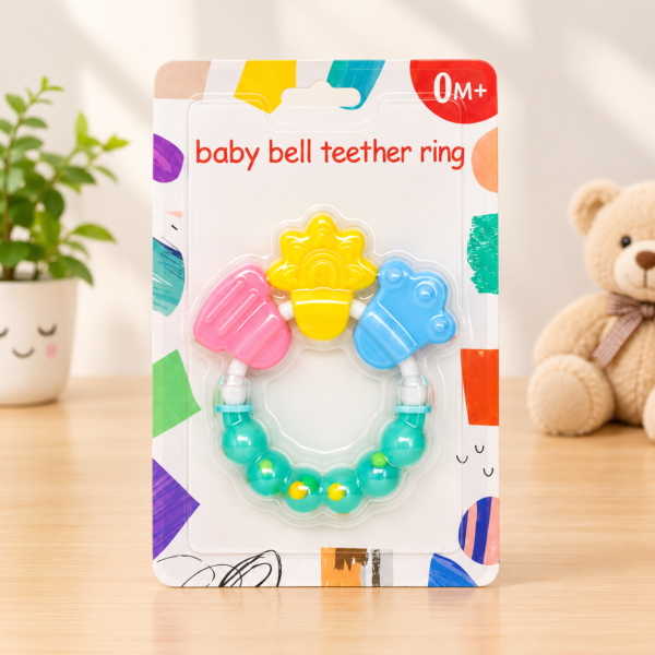 Silicone Baby Hand Teether With Jhunjhuni