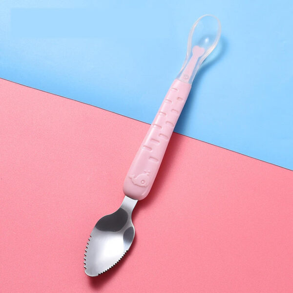 2 in 1 Double Head Fruit Spoon - Pink