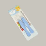 Apple Bear Baby Silicone Feeding Spoon Set 2pcs - Blue