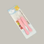Apple Bear Baby Silicone Feeding Spoon Set 2pcs - Pink