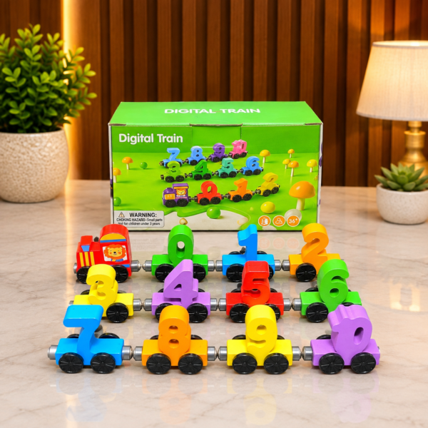 Wooden Magnetic Number Digital Train