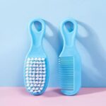 Baby Hair Comb and Brush Set - Blue - Image 2
