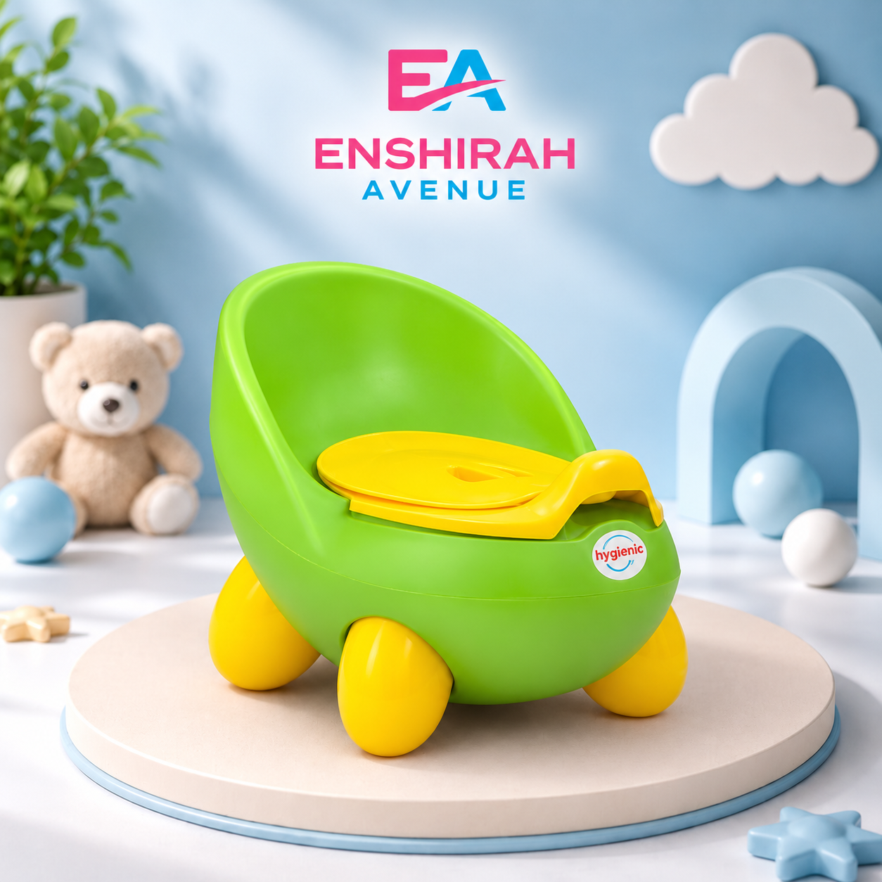ChatGPT Image Oct 9, 2026, 06_17_42 PM Tortoise Shape Baby Potty Pot - Green - Image 1